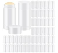 Teenyyou 50 contenitori vuoti da 50 ml per deodoranti, in plastica, riutilizzabili, per balsamo labbra fai da te, colore: bianco