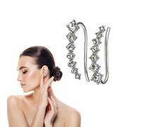 TEEORO Sette Orecchini a Bottone con Diamanti a Stella, 7 Cerchi per Polsini con Cristalli, Orecchini a Cerchio in Argento per Le Donne, Kit per Piercing all'orecchio (Argento)