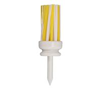 Tees Plastic with Brush Base | Low Friction Design for Longer Drives | Training Tee for Driving Range/Practice/Putting Green | Sturdy Nylon Material, Lightweight (70mm-White Yellow)