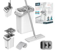 Teesa Mocio per la pulizia New Clean R19 secchio piatto a doppia camera 7,5 L grigio TSA0046