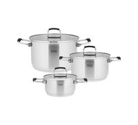 Teesa Set di 3 pentole da 6 pezzi in acciaio inox COOK PRIME per tutti i tipi di pentole TSA0149