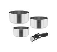 Teesa Set di pentole con manico rimovibile COOK EXPERT SINGLE HAND Acciaio inossidabile tipo 18/10 Tutti i tipi di pentole TSA0148