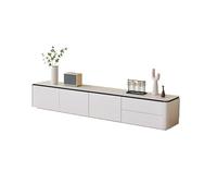 TEESONG Porta TV da Soggiorno 180cm Armadio Bianco Moderno in Legno Tonalità, Consola Laccata Lucida Minimalista, Centro d'Intrattenimento Soggiorno per Casa Porta TV Con Contenitore(220x40x42cm)