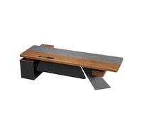 TEESONG Scrivania da ufficio in legno massello, stile moderno, con armadietti laterali, per riunioni e colloqui, adatta per lavoro e casa