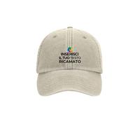 Teetaly - Cappellino Personalizzato da Baseball Vintage con Testo Ricamato, Unisex, 100% Cotone (IT, Testo, Taglia Unica, Sand)