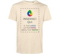 Teetaly Maglietta T-Shirt Personalizzata Stampa Fronte Retro Uomo in Cotone Organico (Sand, XXL)