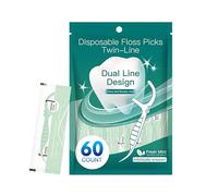 Teeth Care Flossers, Double Thread Sticks, Portable Tool, Sturdy Grip Handle, Great for Daily Hygiene and Braces Care at Home, Work, or While Traveling with Family, 1 Pack