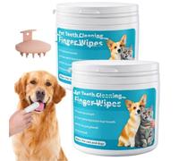 Teeth Wipes, No Toothbrush for Quick and Easy et Zero Stress Teeth Wipes for Dogs, Gentle Gums Daily Use Dogs and Cats Eliminates Bad Breath and Fresh Breath (2 pezzi)