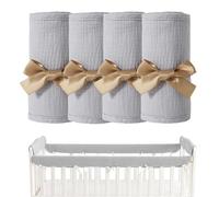 Teething Rail Guard Wrap 2 Pieces Breathable Cotton Gauze Adjustable Straps