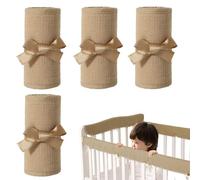Teething Rail Guard Wrap - Breathable 2 Pcs Adjustable Straps Cotton Gauze