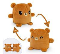 TeeTurtle - Plushmates - Magnetic Reversible Plushies that hold hands when happy - Brown Bear - Huggable and Soft Sensory Fidget Toy Stuffed