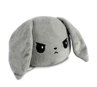 TeeTurtle The Original Reversible Floppy Ear Bunny Plushie Patented Design gray White Happy Angry Show Your Mood Without Saying a Word