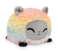 TeeTurtle - The Original Reversible Sheep Plushie - Pride - Gray + White Rainbow - Cute Sensory Fidget Stuffed Animals That Show Your Mood!