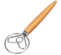 TEEVEA Frusta danese per pasta madre, manico in legno e gancio in acciaio inox