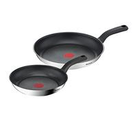 Tefal Comfort Max-Set di 2 padelle in Acciaio Inox, 24 cm e 28 cm Pentole, Inossidabile, Nero