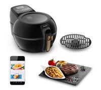Tefal Actifry & Grill Genius Friggitrice senza olio Funzione grill, 9 menu automatici, griglia inclusa, libro di ricette digitale, prodotto in Francia, air fryer FZ775810, nero