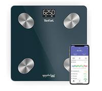 Tefal Bilancia connessa, 10 indicatori del corpo, Applicazione connessa, Uso semplice, Numero illimitato di utenti, Capacità 180 kg, Graduation 100 g, Goodvibes Life+ BM9620S1
