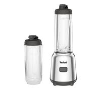 Tefal BL15FD Mix and Move - Mini mixer, 300 Watt, 2 bottiglie To-Go in Tritan Premium Tritan, design compatto, facile da pulire, lame rimovibili, funzionamento con un solo pulsante, colore: Argento/Grigio
