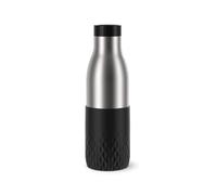 TEFAL Bludrop, bottiglia da 0,5 litri, custodia nera, termica, in acciaio inossidabile, a prova di perdite in silicone, sostenibile, N3110510