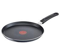 Tefal, C38510 XL Force, padella per crepe, 25 cm, rivestimento antiaderente, resistente, segnale termico, fondo Diffusion Base, forma extra larga, manico stabile, colore: nero