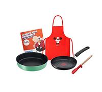 Tefal Chefclub by Set da cucina Hungry Kids Emergency, padella 19 cm, stampo per mancati, 26 cm, mini spatola, grembiule da cucina per bambini, libretto di ricette E5119002