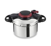 Tefal Clipso minut Easy - Pentola a Pressione in Acciaio Inox con 5 Sistemi di Sicurezza e Chiusura Facile con Una Sola Mano, Colore: Nero 6 Litros Multicolore, 6 Litri, Vetro