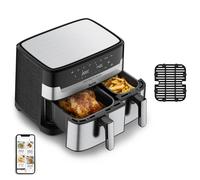 Tefal Dual Easy Fry & Grill EY905D Doppia 8,3 L Indipendente 2700 W Friggitrice ad aria calda Acciaio inox