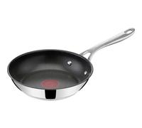 Tefal Jamie Oliver Padella 24 cm, in acciaio inox, antiaderente rinforzato al titanio, termo-signal, forma profonda, adatta per gas, vetroceramica, elettrici e induzione, facile da pulire