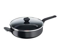 Tefal Easy Cook & Clean padella 28 cm, rivestimento antiaderente, indicatore della temperatura con segnale termico, nero, B5553733, adatta a tutti i piani cottura tranne l'induzione