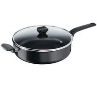 Tefal Easy Cook & Clean padella 28 cm, rivestimento antiaderente, indicatore della temperatura con segnale termico, nero, B5553733, adatta a tutti i piani cottura tranne l'induzione