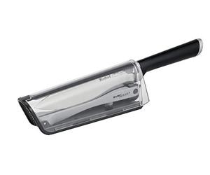 Tefal Ever Sharp - Cuchillo chef 16.5 cm, afilador integrado en la funda, tecnologia de afilado doble pivote, sistema bloqueo seguro, acero inoxidable alemán