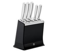 Tefal EverSharp Pro K2976S04 - Set di 5 coltelli con blocco portacoltelli autoaffilante, tecnologia di affilatura brevettata, acciaio inossidabile tedesco, nero, K2976S04