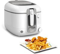 Tefal FR3141 Super Uno, friggitrice | alloggiamento termico | capacità fino a 1,2 kg | timer digitale | cassetta filtro antiodore | contenitore interno estraibile e antiaderente | bianco/grigio