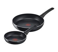 Tefal Generous Cook C27890 - Set di 2 padelle | 20/28 cm | rivestimento antiaderente sicuro | indicatore di temperatura del segnale termico | forma profonda | adatto a induzione | nero