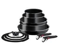 Tefal Ingenio Easy ON L1599143 - Set di pentole e padelle, impilabili, con manico rimovibile, salvaspazio, antiaderenti, colore nero, 10 pezzi