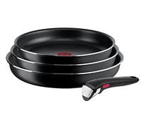 Tefal Ingenio Easy On Set di 3 padelle con manico rimovibile: 3 padelle da 22/24/26 cm, padelle antiaderenti, rivestimento in titanio, termosegnale, lavabili in lavastoviglie e in forno, non adatte a induzione
