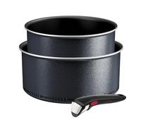 Tefal Ingenio Enjoy, Set di 3 padelle leggere, tecnologia Light Tech, manico rimovibile, rivestimento titanio, L7239302