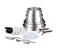 Tefal Ingenio Preference ON L9749532 - Set di pentole e padelle, impilabili, con manico rimovibile, salvaspazio, antiaderenti, a induzione, in acciaio inox, 15 pezzi