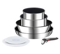 Tefal Ingenio Preference ON L9749702 - Set di pentole impilabili, con manico rimovibile, salvaspazio, antiaderenti, a induzione, in acciaio inox, 7 pezzi