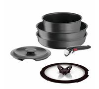 TEFAL INGENIO Set da 6 pezzi, Induzione, Fusione di alluminio, Antiaderente, Padella, Casseruola, Coperchio in ghisa + vetro, Inspiration L867S604