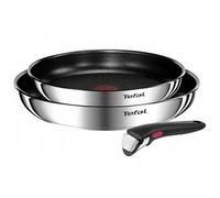 Tefal Ingenio - Set di 2 padelle, 24/28 cm, con manico rimovibile, antiaderente, in acciaio INOX