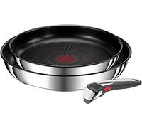 Tefal Ingenio - Set di 2 padelle 24/28 cm + manico rimovibile, induzione, acciaio inossidabile, rivestimento antiaderente, impilabile, lavabile in lavastoviglie, made in France, Preference On L9749302