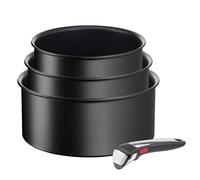 Tefal Ingenio - Set di 3 pentole + manico rimovibile, induzione, rivestimento antiaderente, impilabile, lavabile in lavastoviglie, made in Francia, Eco Resist On L7679202