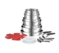 Tefal Ingenio - Set di pentole 20 padelle 2 maniglie rimovibili, induzione, rivestimento antiaderente, impilabile, compatibile con lavastoviglie, Emotion L897SK04