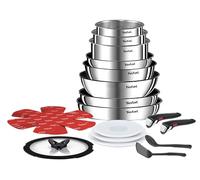 Tefal Ingenio - Set di pentole 20 pezzi, pentole, wok, pentole, pentole, pentole, coperchi, manici rimovibili, induzione, acciaio inossidabile, compatibile con lavastoviglie, 5 anni, Emotion L897SJ04
