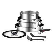 Tefal Ingenio - Set di pentole 8 padelle con manico rimovibile, induzione, in acciaio inossidabile, rivestimento antiaderente, impilabile, compatibile con lavastoviglie, Emotion L8979804