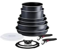 Tefal Ingenio So'Light - Set di 12 pentole in alluminio, manico rimovibile, antiaderente, adatti a induzione, con coperchi in vetro e plastica
