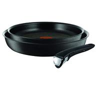 TEFAL Ingenio Ultimate L7649253 - Set di pentole per tutti i tipi di cottura, 24-28 cm, rivestimento antiaderente, manico rimovibile, distribuzione uniforme del calore, nero