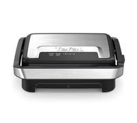 Tefal Inicio Compact GC270D10 - Griglia a contatto 2 in 1, 1000 W, design compatto, alloggiamento in acciaio inox, vassoio raccogli succhi, piastre antiaderenti, in acciaio inox/nero