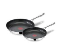 Tefal e304s244 Set Jamie Oliver x 2 Padella, 24-28 cm, Acciaio Inossidabile, Nero